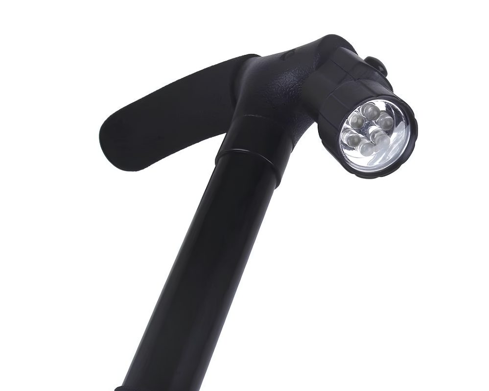 Bastón plegable con Linterna LED y Base Antideslizante