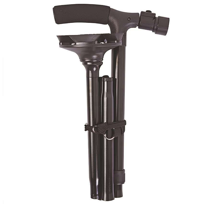 Bastón plegable con Linterna LED y Base Antideslizante