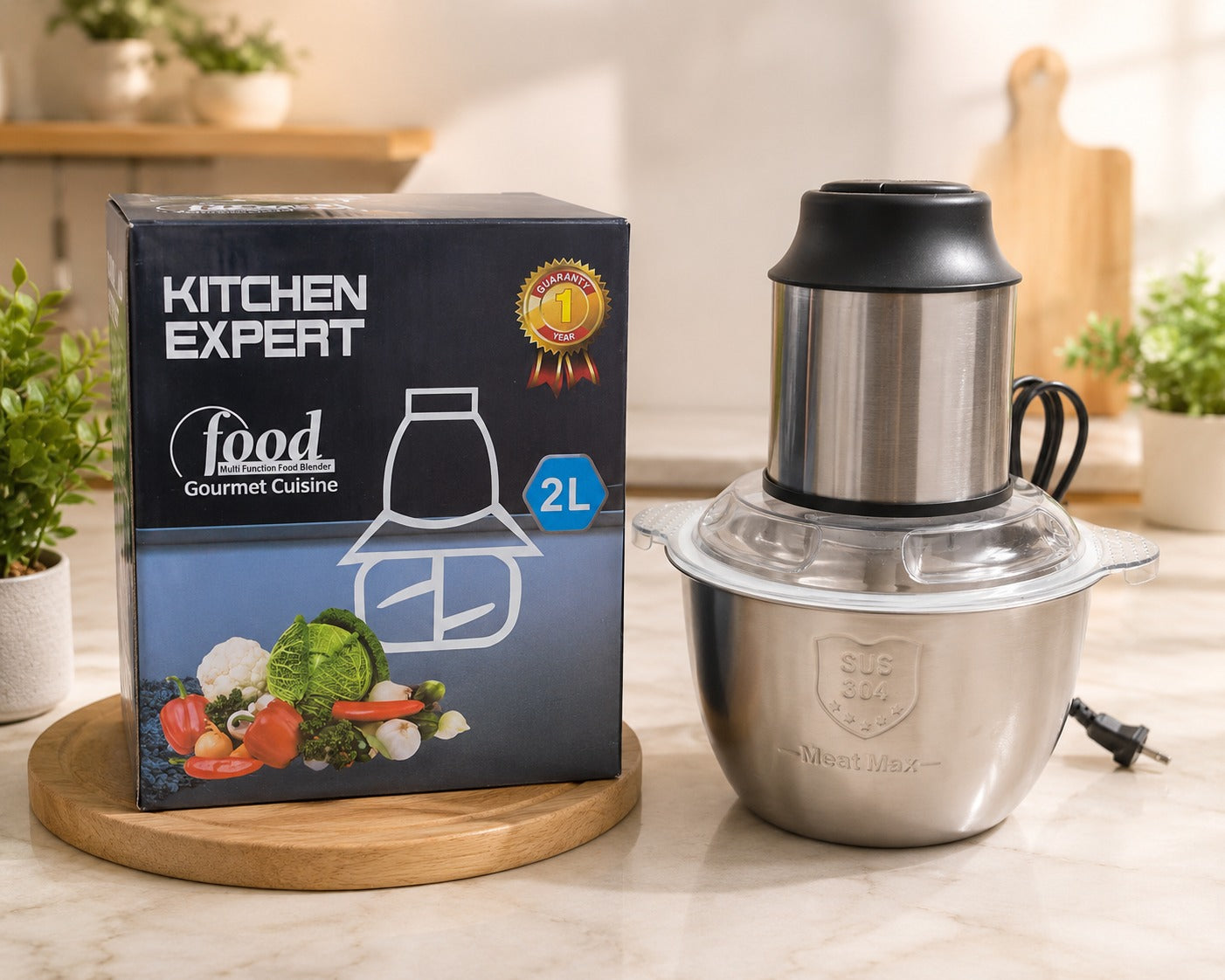⚡ Procesador de alimentos eléctrico multifuncional de 2 L
